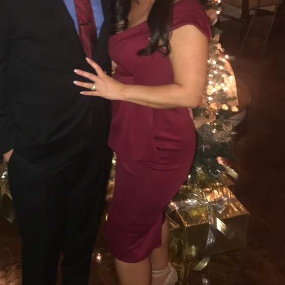 ASOS Design, Berry, Size US 12, MIDI Dress - Picture 2 of 5